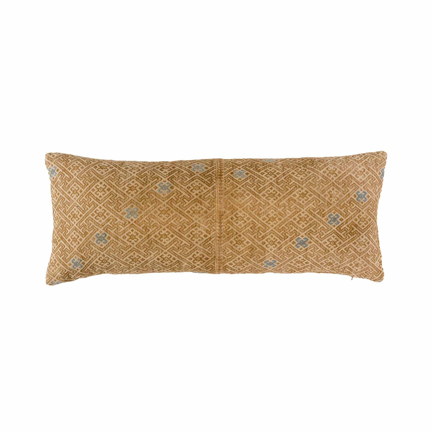 Brown with blue medallions Zhuang wedding blanket B