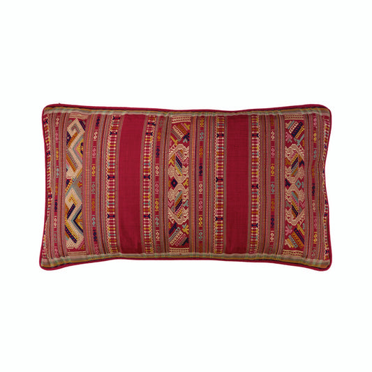 Handwoven Lao silk cushion D