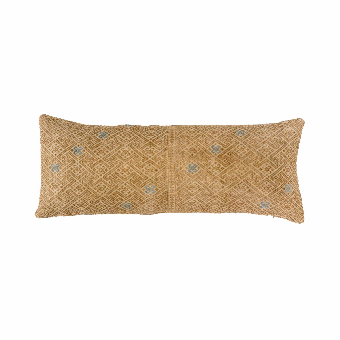 Brown with blue medallions Zhuang wedding blanket A