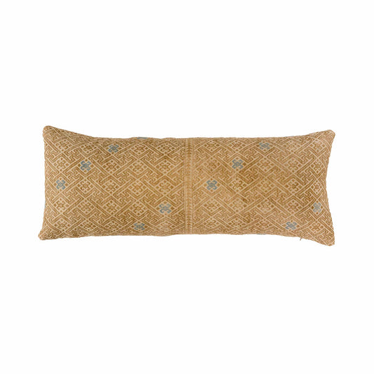 Brown with blue medallions Zhuang wedding blanket A