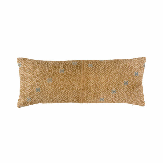 Brown with blue medallions Zhuang wedding blanket  B